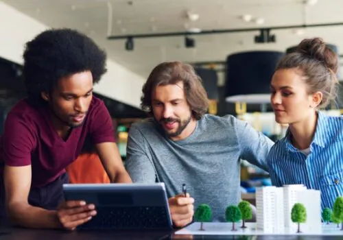 Civil Engineers in Illinois discussing plans for next project