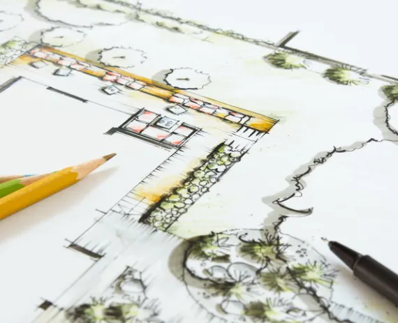 Sketch of a Commercial Landscape Design in Chattanooga TN