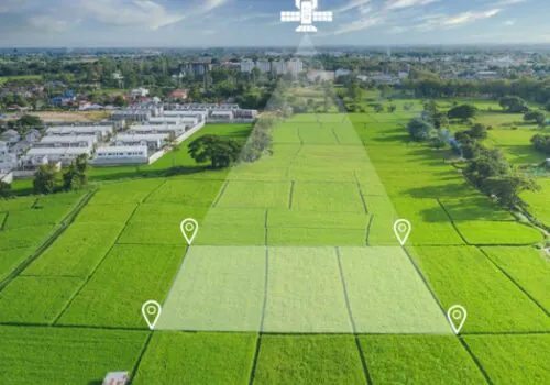 Company for Drone Surveys Springfield IL scanning a parcel of land