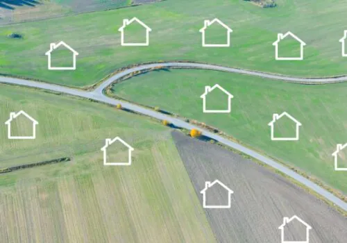 An aerial view of where a residential subdivision will be after work from a Land Development Firm in Nashville TN