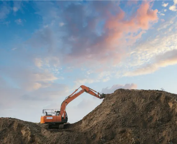 Large digger moving earth for Land Development in Tennessee