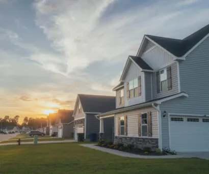 A group of homes as part of a Streetscape Design