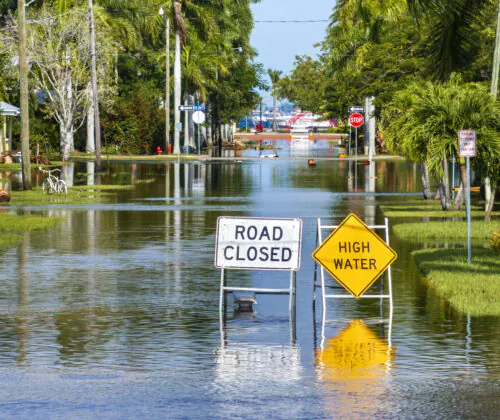 FEMA & Flood Elevation Surveys would help with a scenario with Road closed because of flooding danger